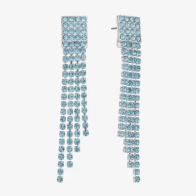 Monet Jewelry Timeless Silver Tone Womens Glass Hypoallergenic Chandelier Earrings
