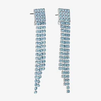 Monet Jewelry Timeless Silver Tone Womens Glass Hypoallergenic Chandelier Earrings