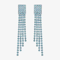 Monet Jewelry Timeless Silver Tone Womens Glass Hypoallergenic Chandelier Earrings