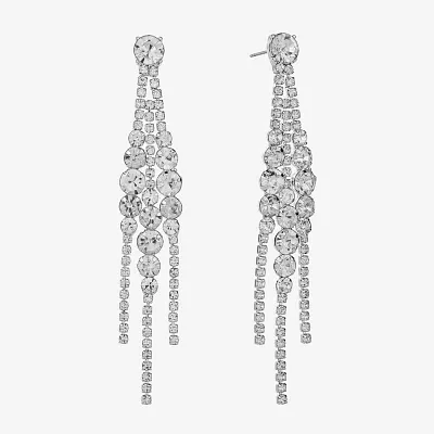 Monet Jewelry Timeless Silver Tone Womens Glass Hypoallergenic Chandelier Earrings