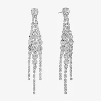 Monet Jewelry Timeless Silver Tone Womens Glass Hypoallergenic Chandelier Earrings