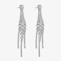 Monet Jewelry Timeless Silver Tone Womens Glass Hypoallergenic Chandelier Earrings