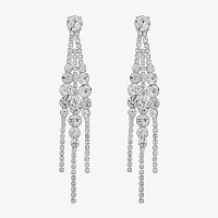 Monet Jewelry Timeless Silver Tone Womens Glass Hypoallergenic Chandelier Earrings