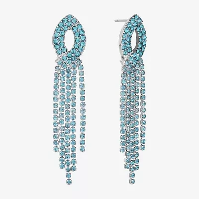 Monet Jewelry Silver Tone Glass Chandelier Earrings