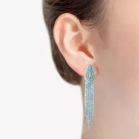 Monet Jewelry Silver Tone Glass Chandelier Earrings
