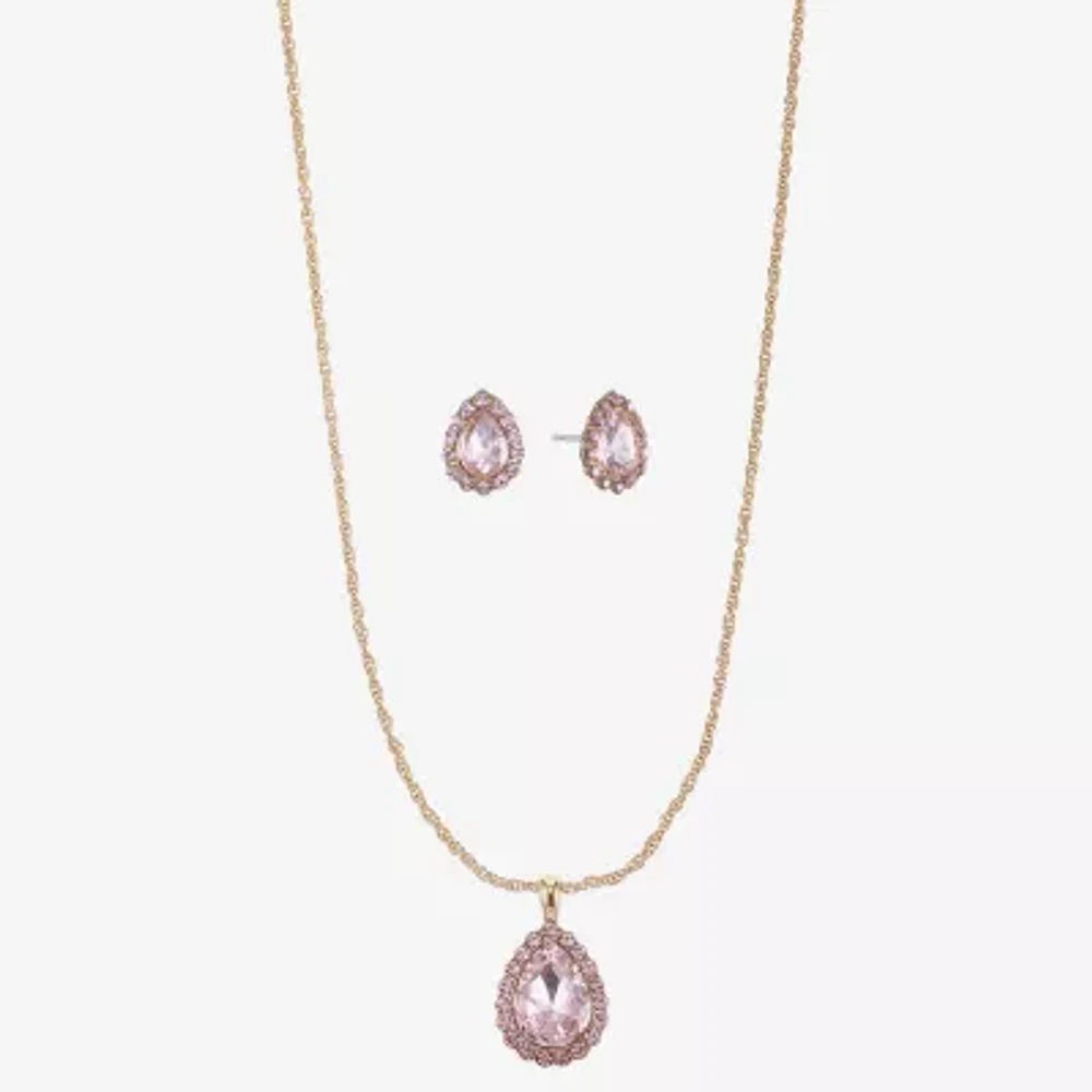 Monet Jewelry Gold Tone 2-pc. Glass Pear Jewelry Set