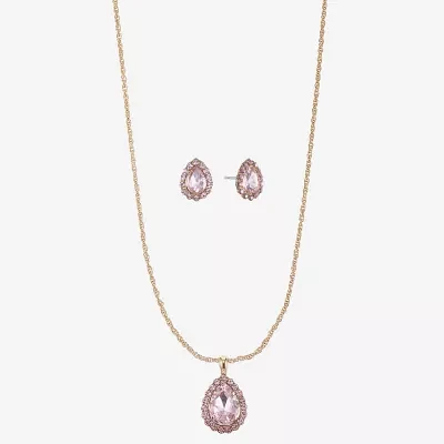 Monet Jewelry Gold Tone 2-pc. Glass Pear Jewelry Set