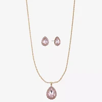 Monet Jewelry Gold Tone 2-pc. Glass Pear Jewelry Set