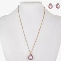 Monet Jewelry Gold Tone 2-pc. Glass Pear Jewelry Set