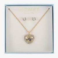 Monet Jewelry Gold Tone Mom 2-pc. Glass Heart Jewelry Set