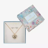 Monet Jewelry Gold Tone Mom 2-pc. Glass Heart Jewelry Set