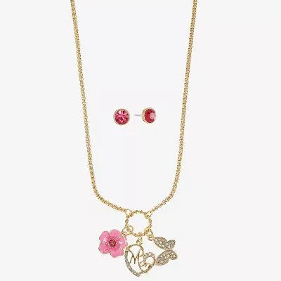 Monet Jewelry Gold Tone Mom 2-pc. Glass Butterfly Flower Heart Jewelry Set