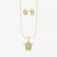 Monet Jewelry Gold Tone Turtle 2-pc. Glass Jewelry Set