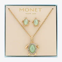 Monet Jewelry Gold Tone Turtle 2-pc. Glass Jewelry Set