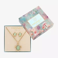 Monet Jewelry Gold Tone Turtle 2-pc. Glass Jewelry Set