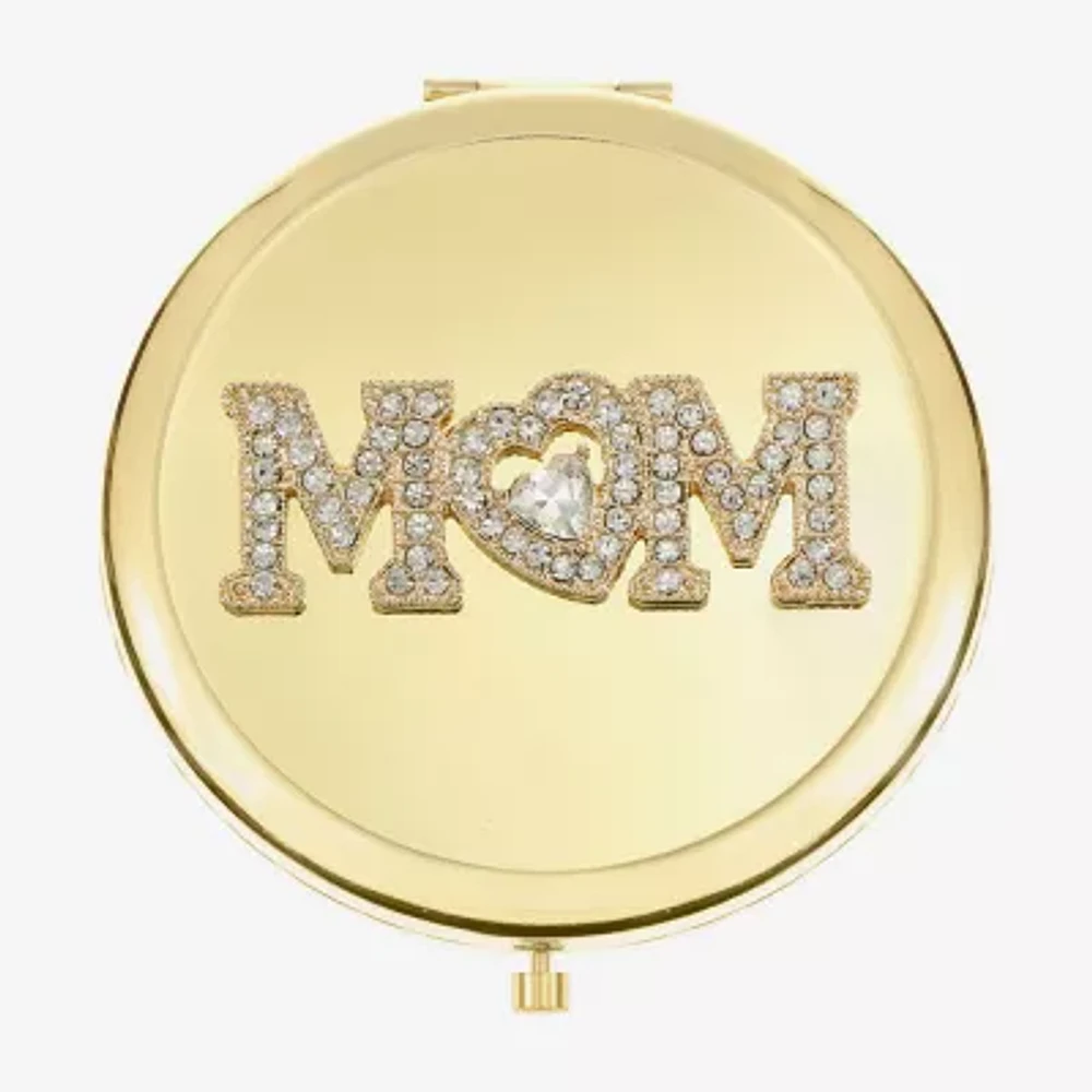 Monet Jewelry Gold Tone Mom Gold Tone Heart Compact Mirror