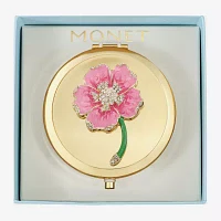 Monet Jewelry Gold Tone Flower Compact Mirror