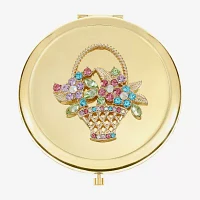 Monet Jewelry Gold Tone Basket Gold Tone Flower Compact Mirror