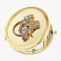 Monet Jewelry Gold Tone Basket Gold Tone Flower Compact Mirror