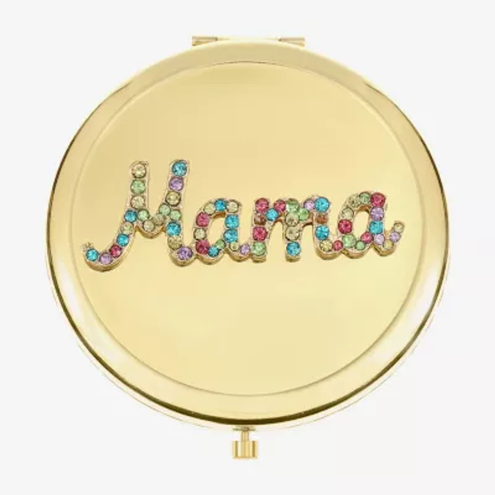 Monet Jewelry Gold Tone Mama Gold Tone Compact Mirror