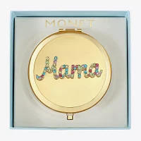 Monet Jewelry Gold Tone Mama Gold Tone Compact Mirror