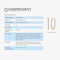 (H-I / I1) 1 CT. T.W. Lab Grown Diamond 10K or 14K White Yellow Gold 25mm Hoop Earrings