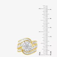 Diamond Blossom Womens 4 CT. T.W. Natural White 14K Gold Cluster Cocktail Ring