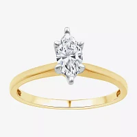 (G / Si1-Si2) Womens 3/4 CT. Lab Grown White Diamond 10K Gold Marquise Solitaire Engagement Ring