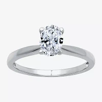 G / Si1-Si2) Womens 3/4 CT. Lab Grown White Diamond 10K Gold Oval Solitaire Engagement Ring