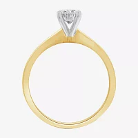 (G / Si1-Si2) Womens 3/4 CT. Lab Grown White Diamond 10K Gold Oval Solitaire Engagement Ring