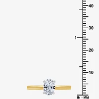 (G / Si1-Si2) Womens 3/4 CT. Lab Grown White Diamond 10K Gold Oval Solitaire Engagement Ring