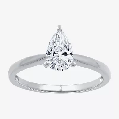 G / Si1-Si2) Womens 3/4 CT. Lab Grown White Diamond 10K Gold Pear Solitaire Engagement Ring