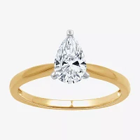 (G / Si1-Si2) Womens 3/4 CT. Lab Grown White Diamond 10K Gold Pear Solitaire Engagement Ring