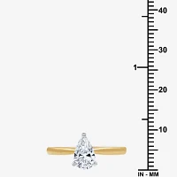 (G / Si1-Si2) Womens 3/4 CT. Lab Grown White Diamond 10K Gold Pear Solitaire Engagement Ring