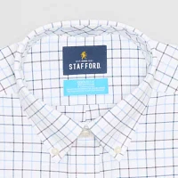 Stafford Big and Tall Coolmax All Season Oxford Mens Regular Fit Stretch Fabric Wrinkle Free Long Sleeve Dress Shirt