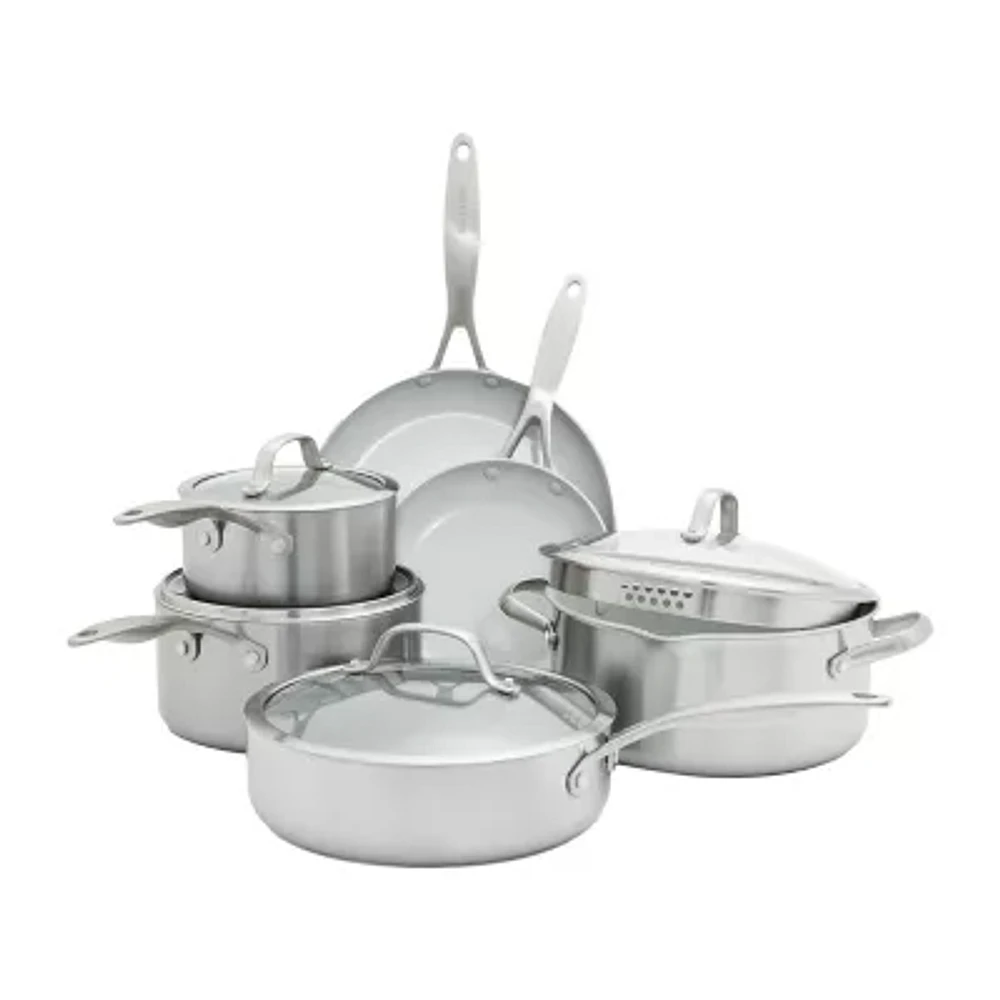 GreenPan Venice Pro Healthy Tri-Ply Stainless Steel Ceramic Non-Stick 10-pc. Cookware Set