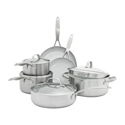 GreenPan Venice Pro Healthy Tri-Ply Stainless Steel Ceramic Non-Stick 10-pc. Cookware Set