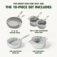 GreenPan Venice Pro Healthy Tri-Ply Stainless Steel Ceramic Non-Stick 10-pc. Cookware Set