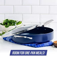 Blue Diamond Infused Ceramic Non-Stick 5-qt. Jumbo Cooker with Helper Handle and Lid