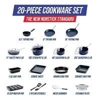 Blue Diamond Infused Ceramic Non-Stick 20-pc. Cookware and Bakeware Set