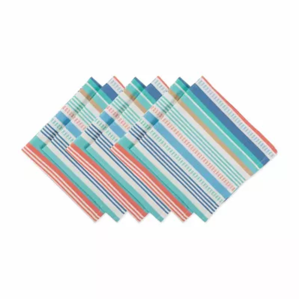 Design Imports Seashore Stripe 6-pc. Napkins