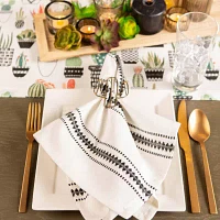 Design Imports Black Zig Dobby Stripe 6-pc. Napkins