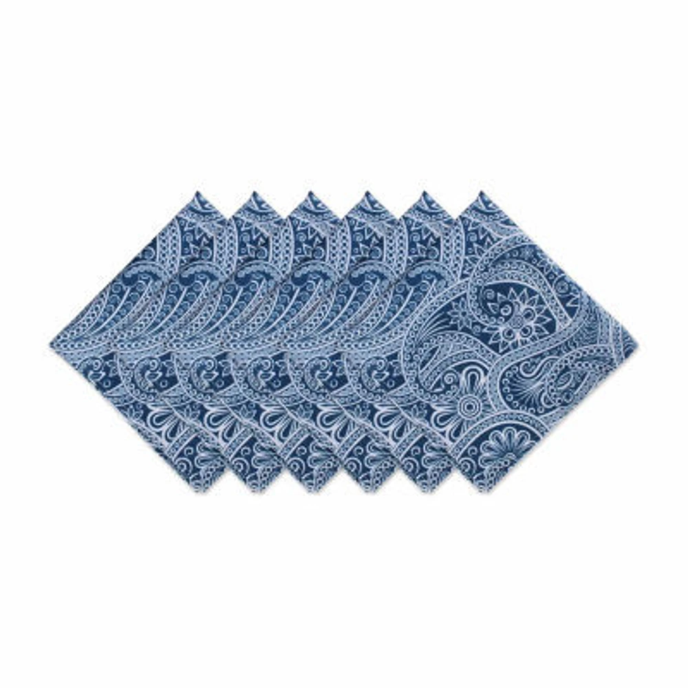 Design Imports Blue Paisley Print Outdoor 6-pc. Napkins