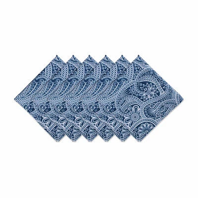 Design Imports Blue Paisley Print Outdoor 6-pc. Napkins