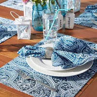 Design Imports Blue Paisley Print Outdoor 6-pc. Napkins