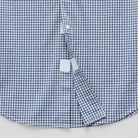 St. John's Bay Poplin Dexterity Mens Easy-on + Easy-off Adaptive Classic Fit Short Sleeve Button-Down Shirt