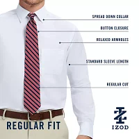 IZOD All Over Stretch Mens Classic Fit Easy Care Wrinkle Free Long Sleeve Dress Shirt