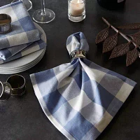 Design Imports Stonewash Blue Buffalo Check 6-pc. Napkins