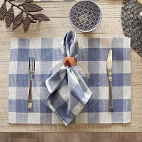 Design Imports Stonewash Blue Buffalo Check 6-pc. Napkins