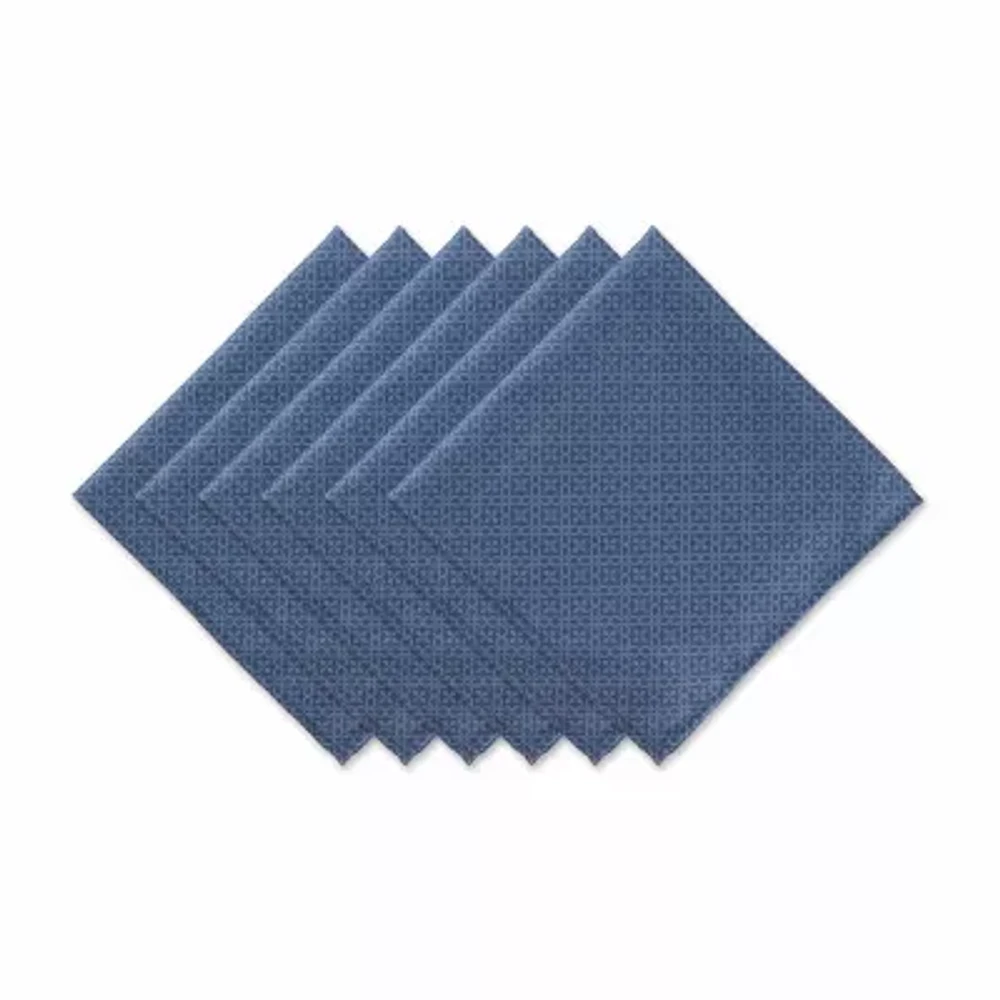 Design Imports French Blue Tonal Lattice Print Outdoor 6-pc. Napkins